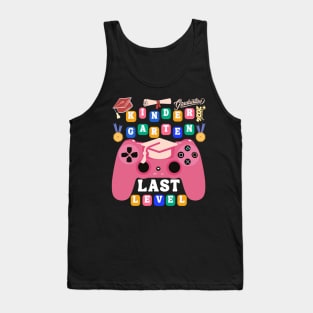 Kendergarten last level groovy colored font Tank Top